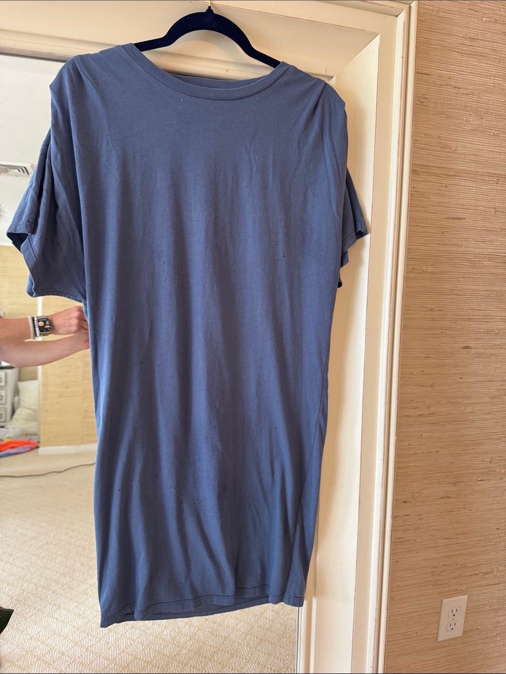 T. LA Crew Neck T-Shirt in Slate Blue